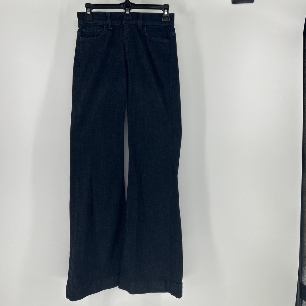 7 For All Mankind Jeans Women's 4 Blue Dark Wash Wide Leg Denim Cotton Stretch